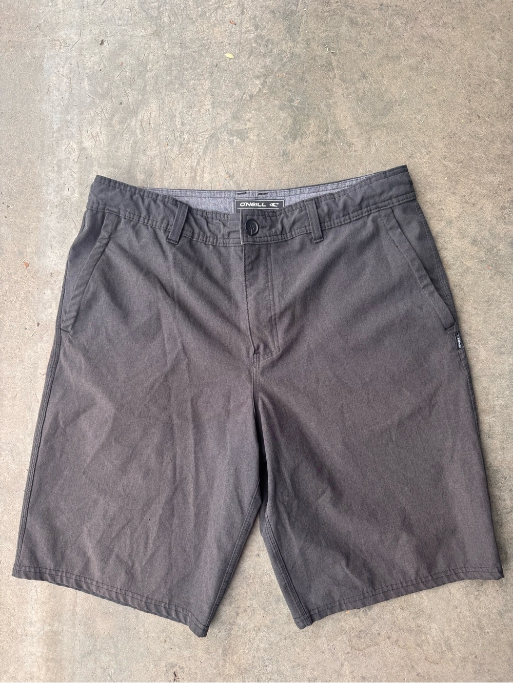 O'Neill Men's Charcoal Flat Front Shorts
